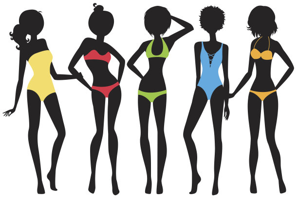 时尚女孩穿泳装图片下载