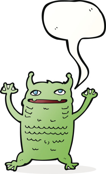 卡通小怪物与语音泡泡图片下载