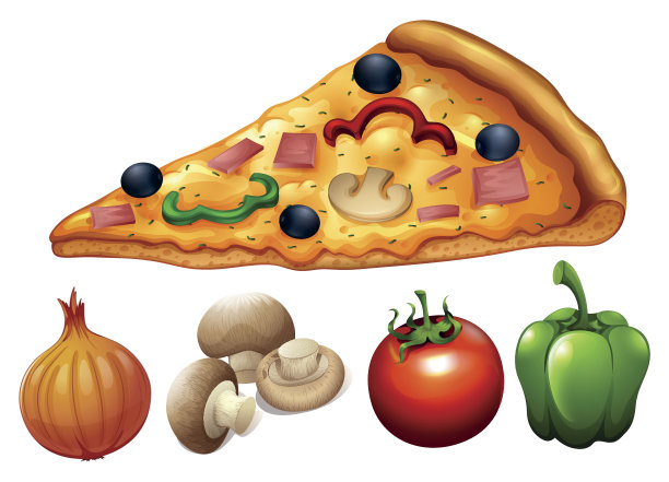 一片披萨和配料图片下载