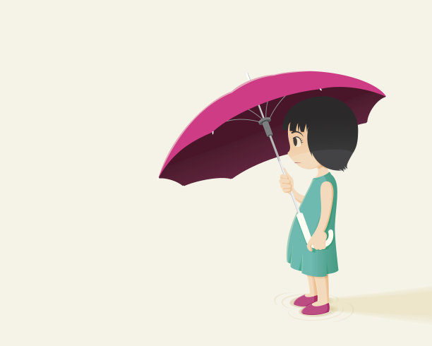 小女孩和伞图片下载