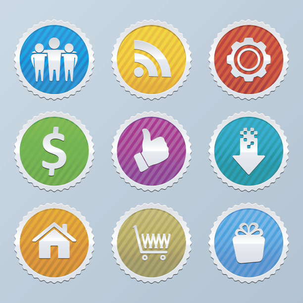 为网页设计的彩色圆形标签的收集图片下载