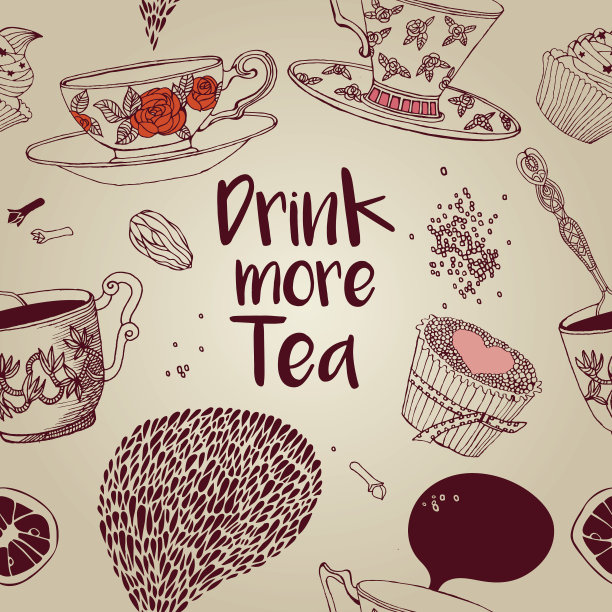 茶和糖果在矢量图片下载