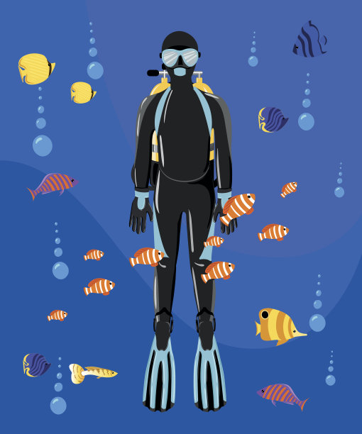 潜水的收藏。运动水下海洋手套和手电筒图片下载