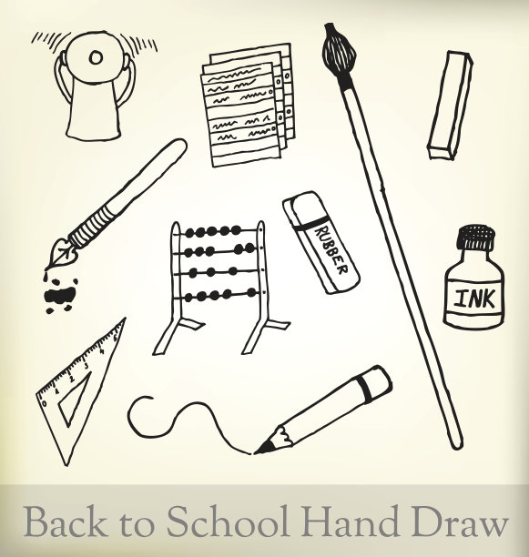回到学校手绘图片下载