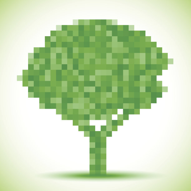 绿色像素树图片下载
