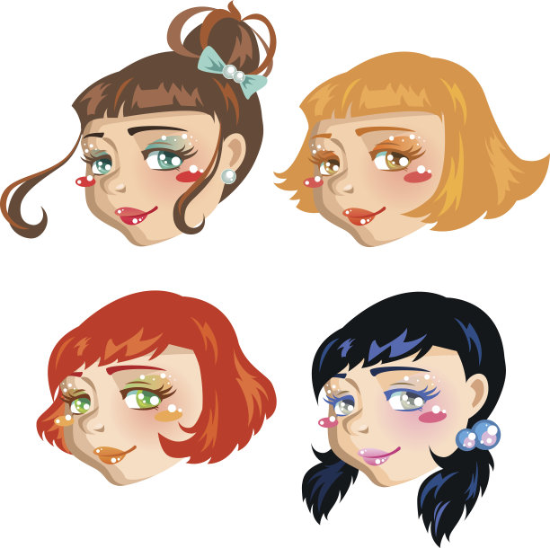 女孩的脸和发型图片下载