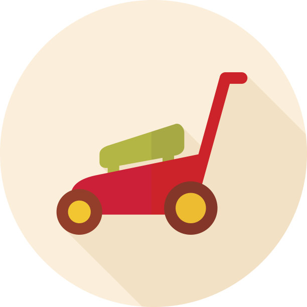 割草机平面矢量图标，花园图片下载