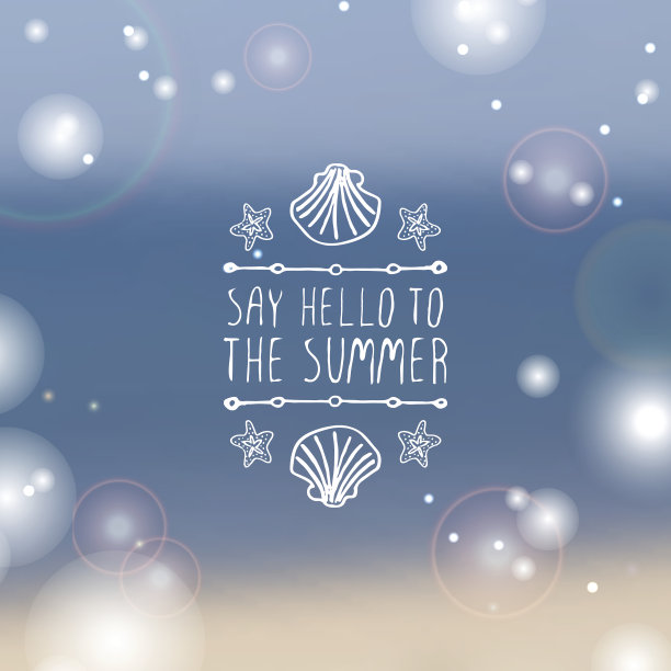 手绘排版元素与贝壳和海星图片下载