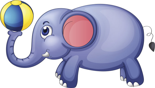 大象在玩球图片下载