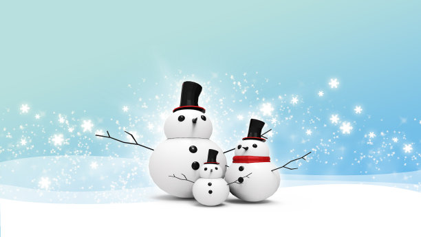 雪人家庭与光星图片下载