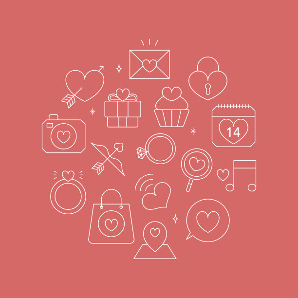 情人节线图标圈设置图片下载