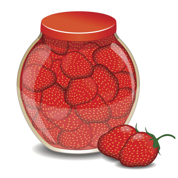 草莓酱和浆果的罐子图片下载