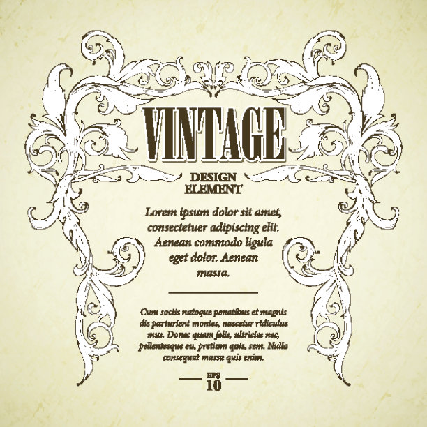 复古的设计元素。复古卡。矢量图图片下载