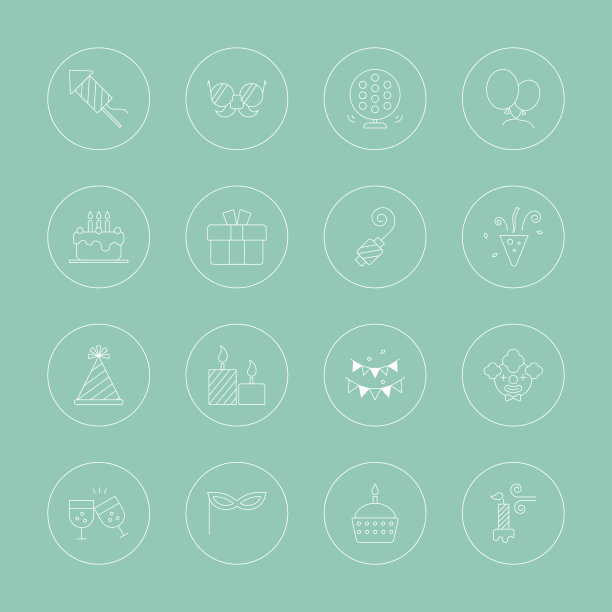 生日线图标集图片下载