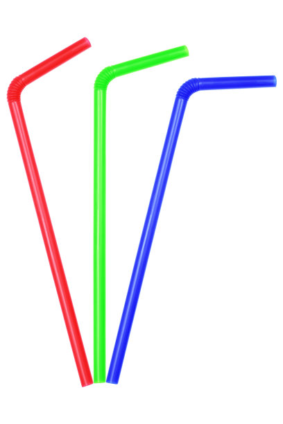 红绿蓝稻草孤立在白色上图片下载