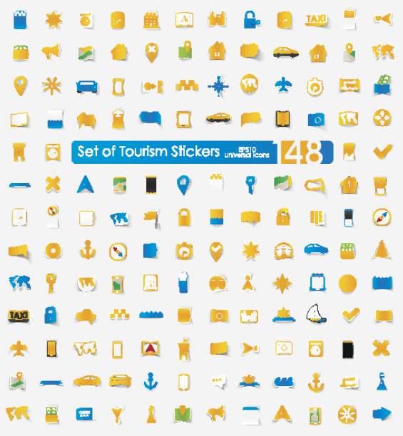 旅游贴纸套装图片下载