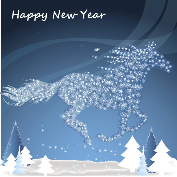 马，2014年新年快乐图片下载