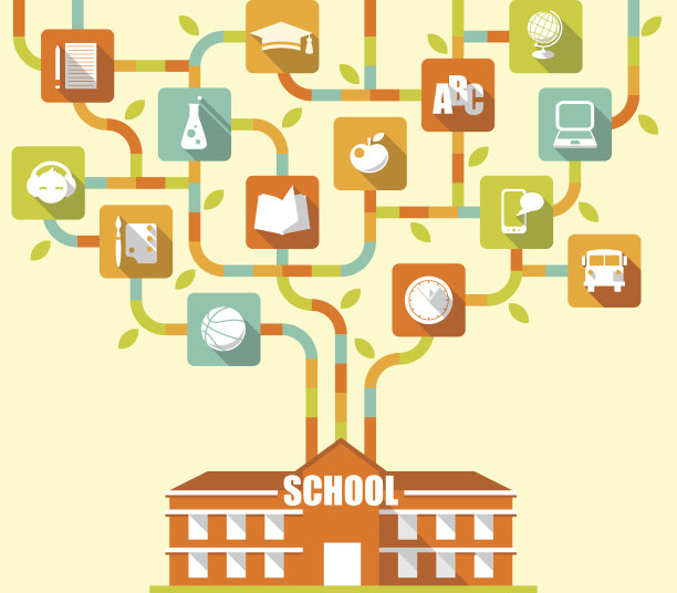 教育树的概念与平面图标图片下载