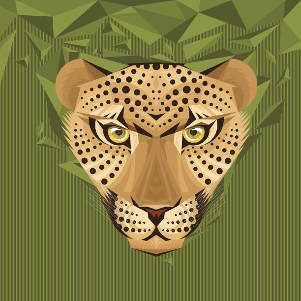 肖像豹矢量插图图片下载