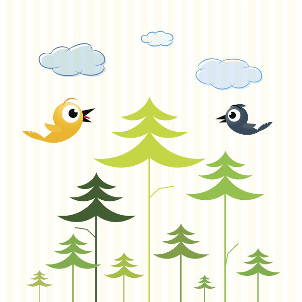 纸树，鸟和云图片下载