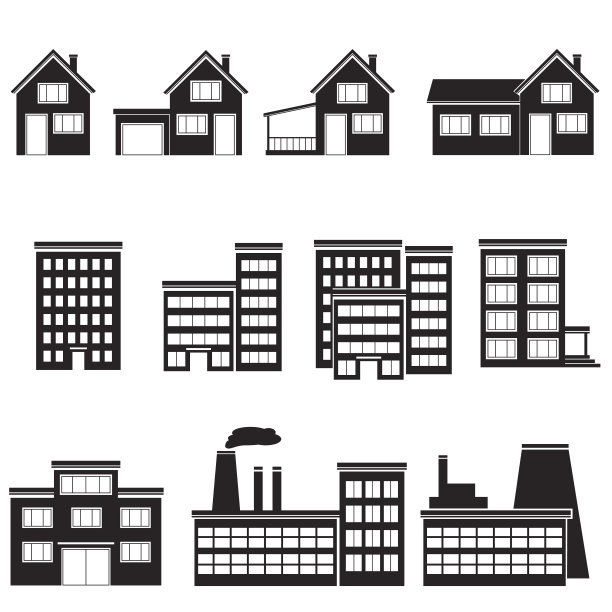 设办公楼、住宅、工厂图片下载