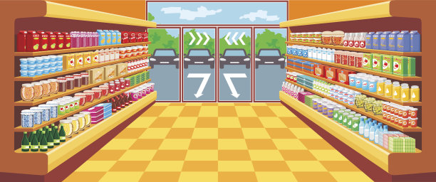 一个虚拟的超市和停车场图片下载