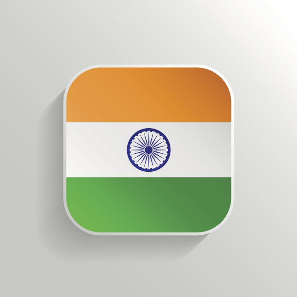 矢量按钮-印度国旗图标图片下载