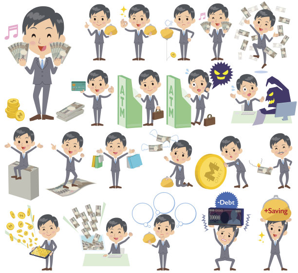 灰色西装商人的钱图片下载