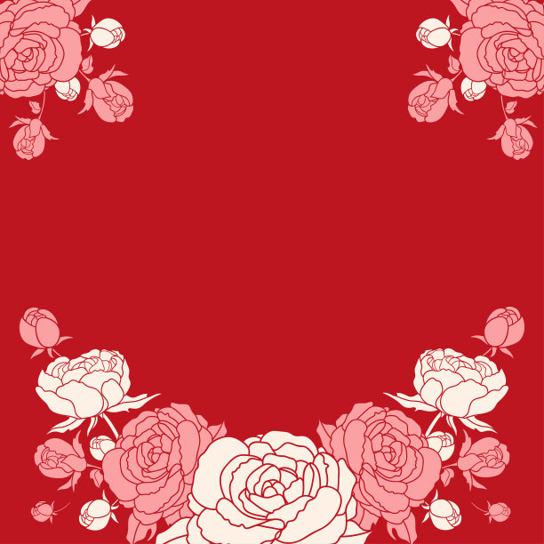 牡丹花请帖。图片下载