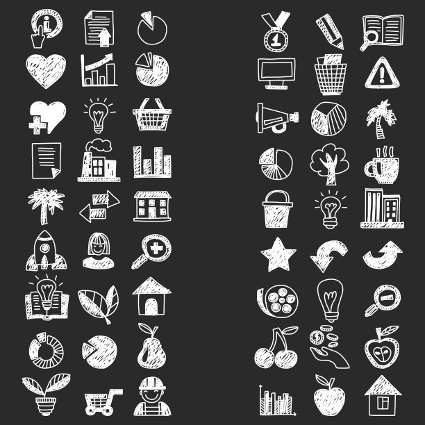 商业金融营销网络购物涂鸦图标图片下载