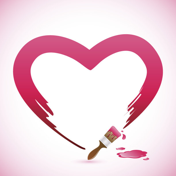 毛笔画心图片下载