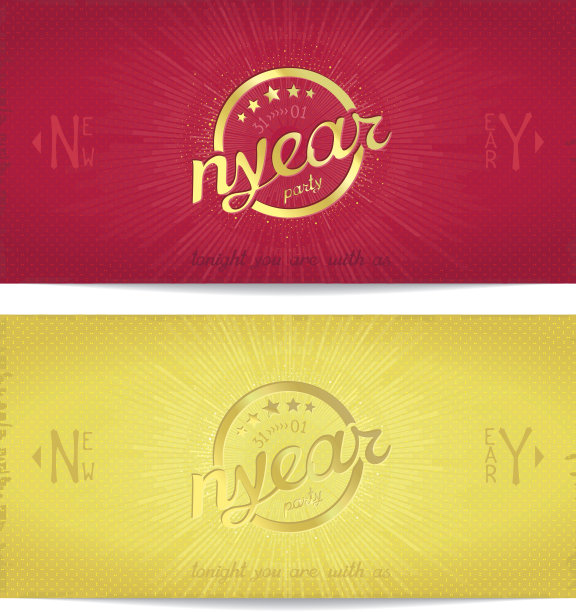 圣诞派对的两张卡片模板图片下载