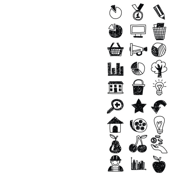 商业金融营销网络购物涂鸦图标图片下载