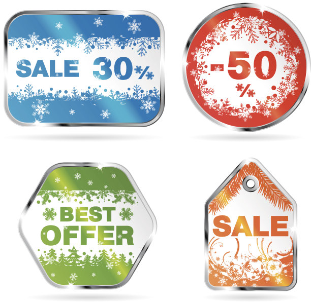 圣诞节销售标签图片下载