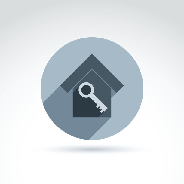 带钥匙的单色矢量房子素材图片