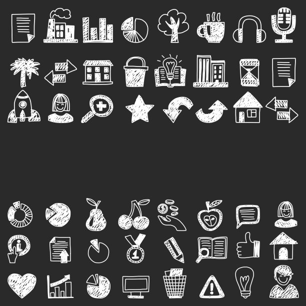 商业金融营销网络购物涂鸦图标图片下载