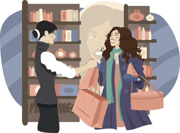 在香水店买东西的女孩图片下载