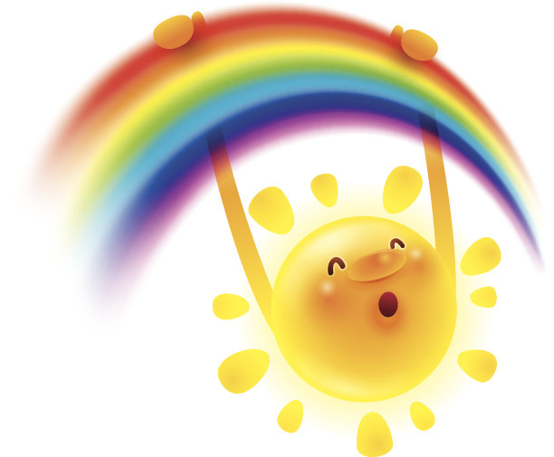 夏日的阳光荡漾在彩虹上图片下载