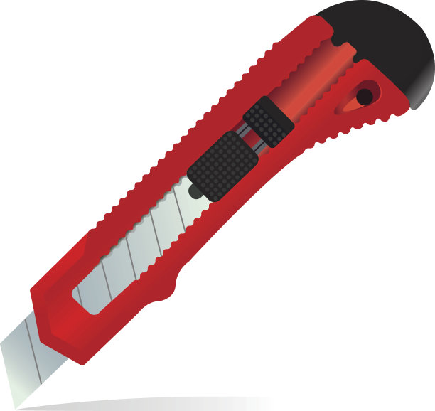 红色文具刀孤立图片下载