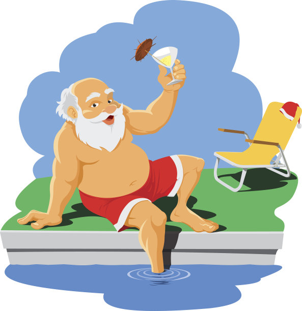 圣诞老人下班后放松图片下载