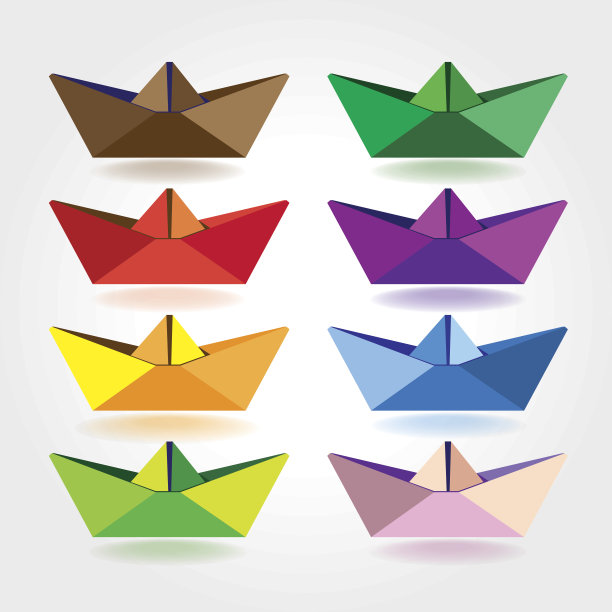 彩色纸的船只图片下载