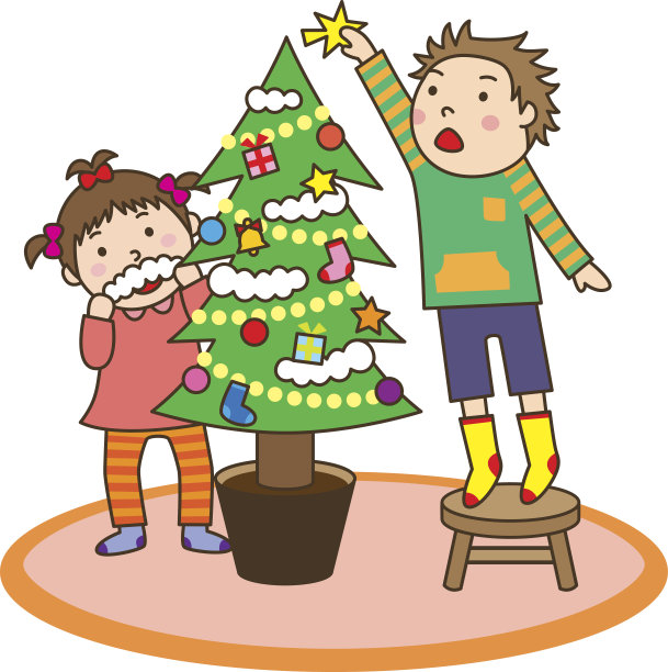 带着圣诞礼物的男孩图片下载