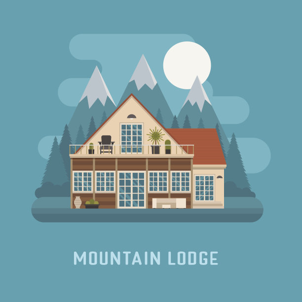 山小屋景观。图片下载