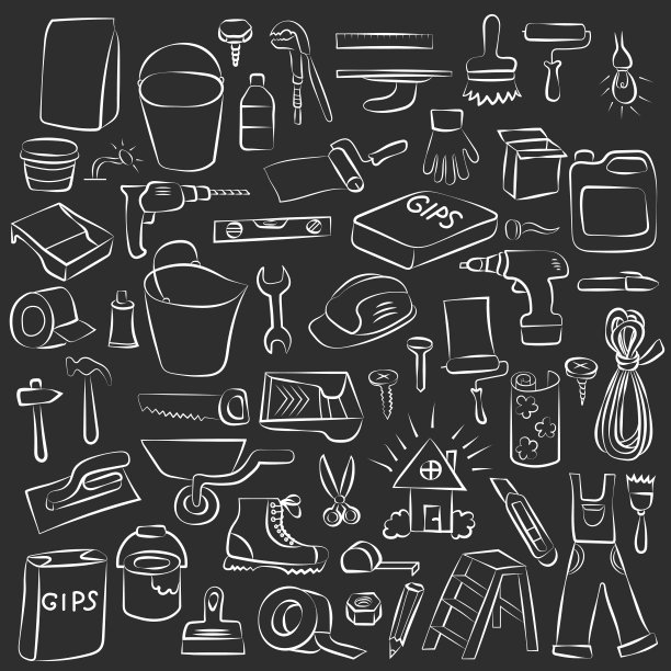 矢量涂鸦房屋改造集图片下载