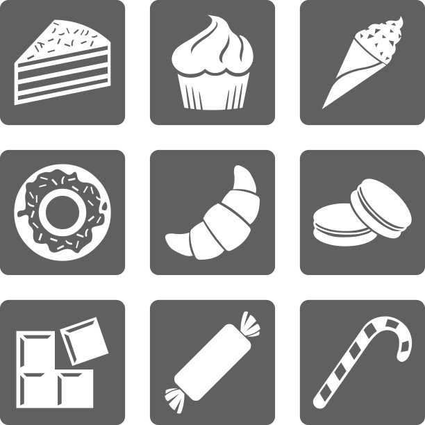 矢量集的甜点图标图片下载