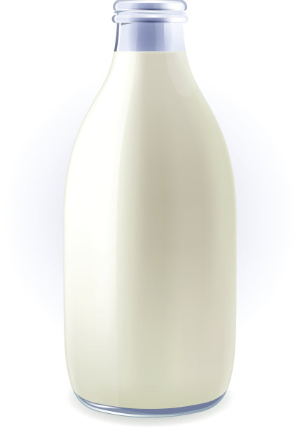 牛奶瓶的矢量插图孤立在白色的背景。图片下载
