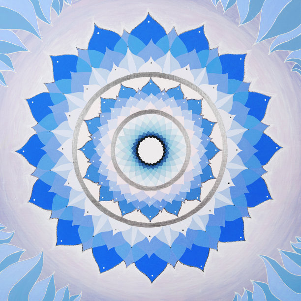 抽象的毗湿陀脉轮蓝色曼荼罗图片下载
