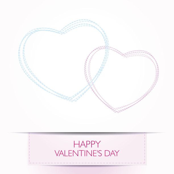 有文字和心形的情人节卡片。向量预展图片下载