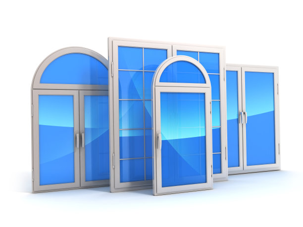 窗户与天空的倒影图片下载