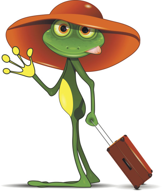 拎箱子的青蛙图片下载